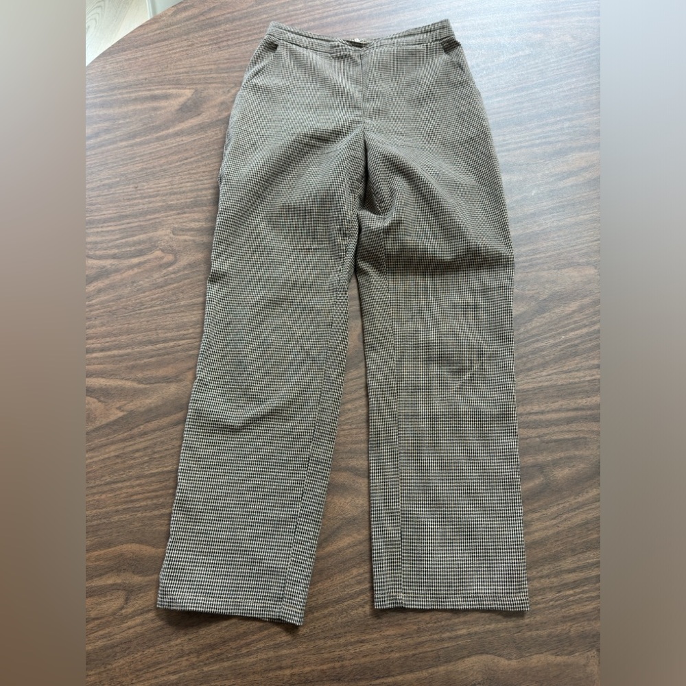 12th tribe x the salty blonde ankle pants. Black and brown checkered.